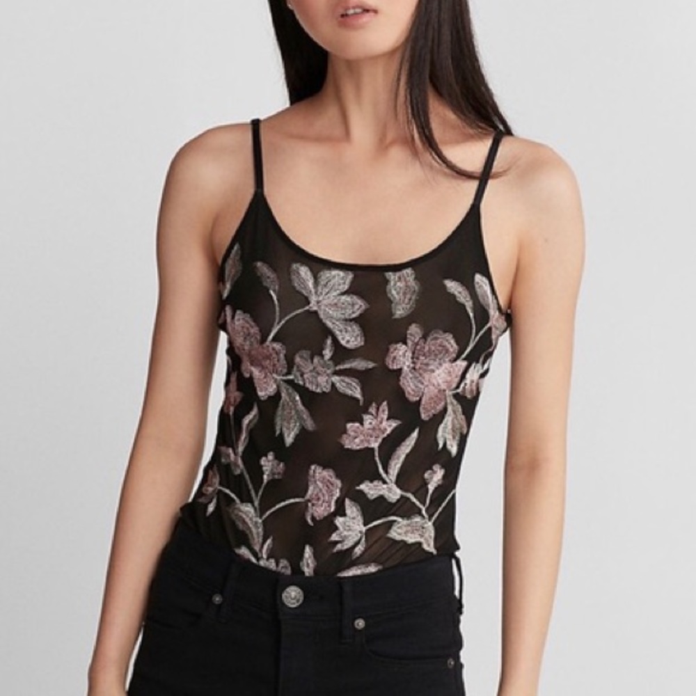 Express Sheer Floral bodysuit